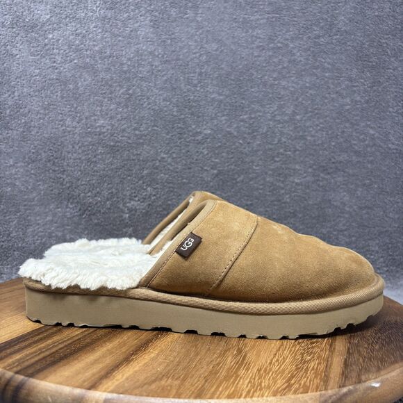 UGG Tan Suede Leisure Outdoor Slide Slip On Slippers Mules Men's Size 8 M - Picture 1 of 8